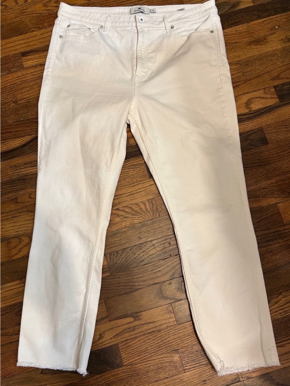 Vineyard Vines White Cropped Straight-Leg Jeans
